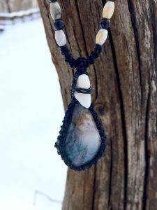 Moss Agate with Shell